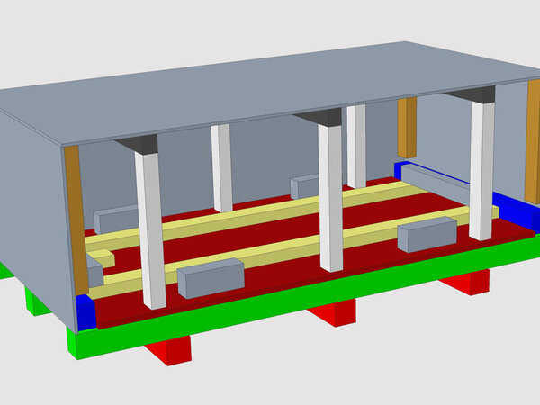 Konstruktionszeichnung einer Verpackungseinheit mit 12 m Länge Alt1